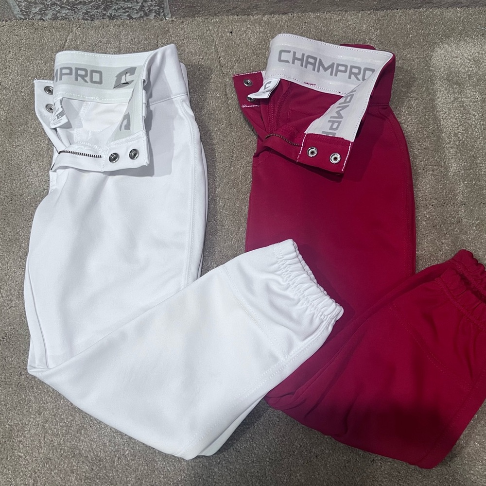 Lot of 2 Champro Brand Girl’s Softball Pants Size Large